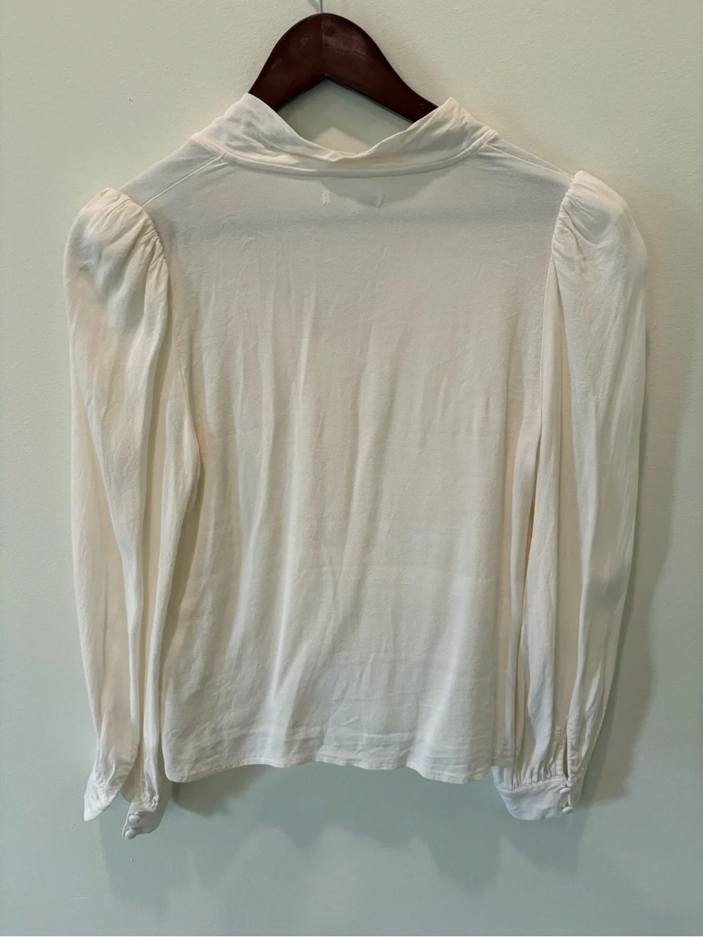 Reformation Anaya Tie-Neck Long-Sleeve Blouse